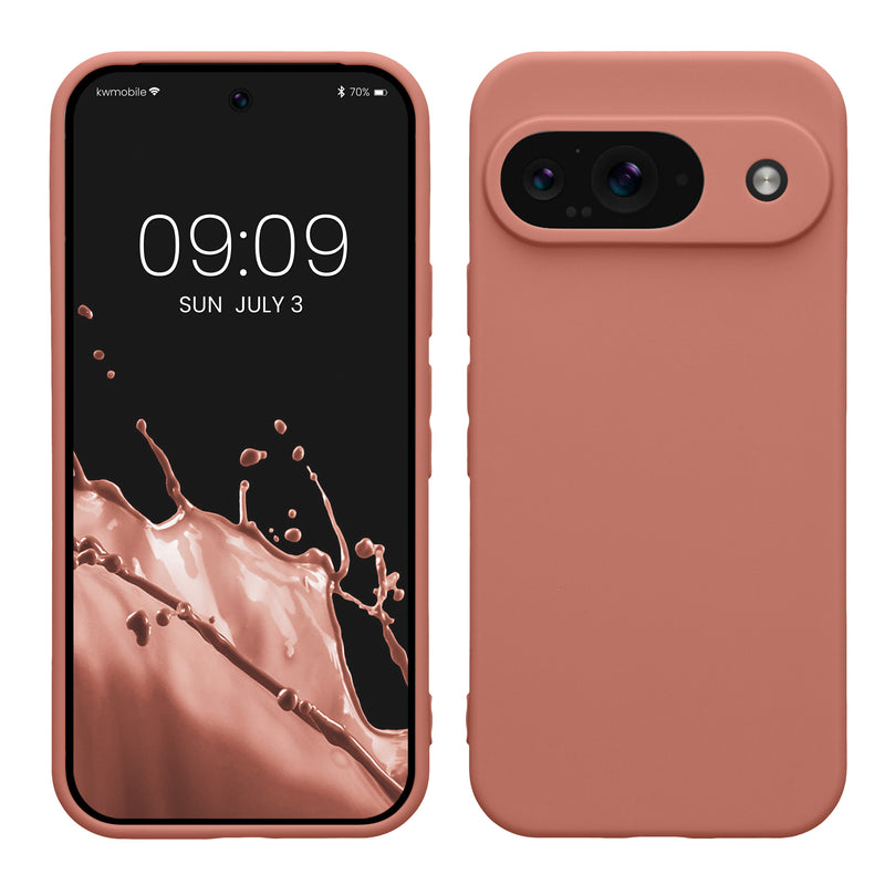 kwmobile Handyhülle kompatibel mit Google Pixel 9 Hülle - Handy Case aus weichem Silikon in Winter Rose Winter Rose  