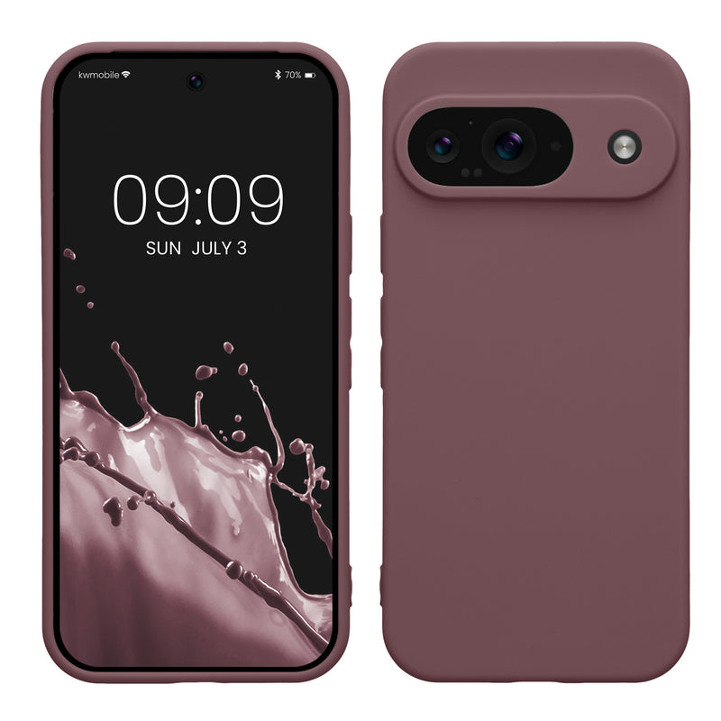 kwmobile Handyhülle kompatibel mit Google Pixel 9 Hülle - Handy Case aus weichem Silikon in Grape Grape  