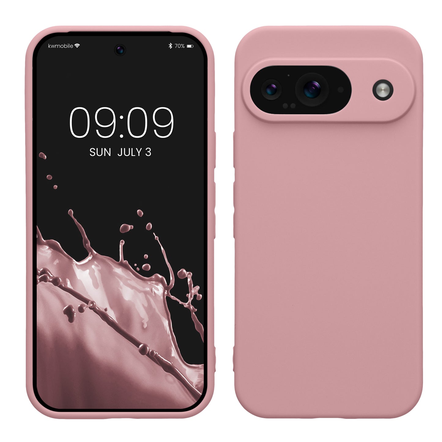 kwmobile Handyhülle kompatibel mit Google Pixel 9 Hülle - Handy Case aus weichem Silikon in Altrosa matt Altrosa matt  
