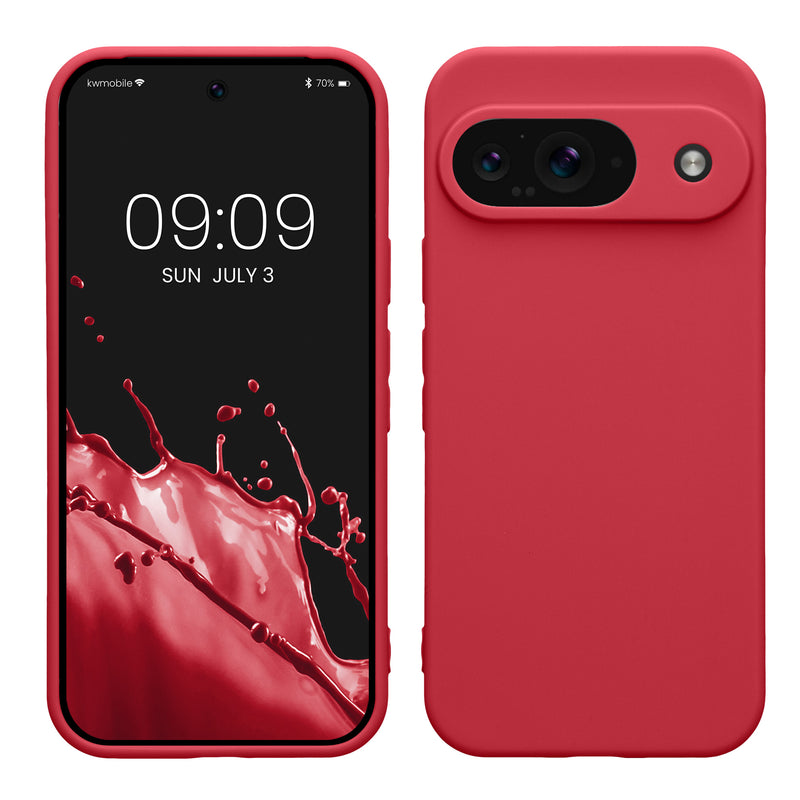 kwmobile Handyhülle kompatibel mit Google Pixel 9 Hülle - Handy Case aus weichem Silikon in Fuchsia matt Fuchsia matt  