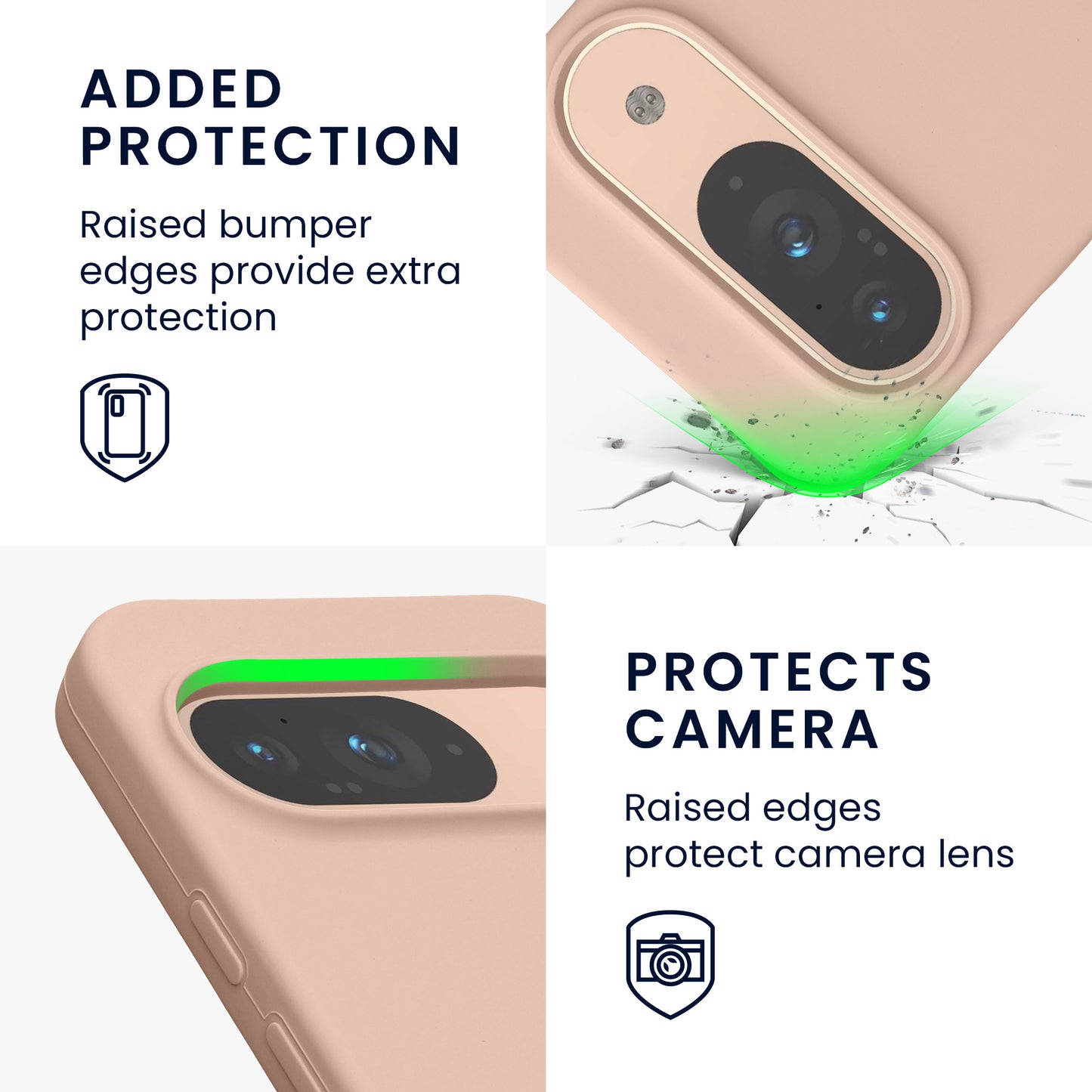 kwmobile Silicone Phone Case for Google Pixel 9 / Google Pixel 9 Pro - Wireless Charging Compatible