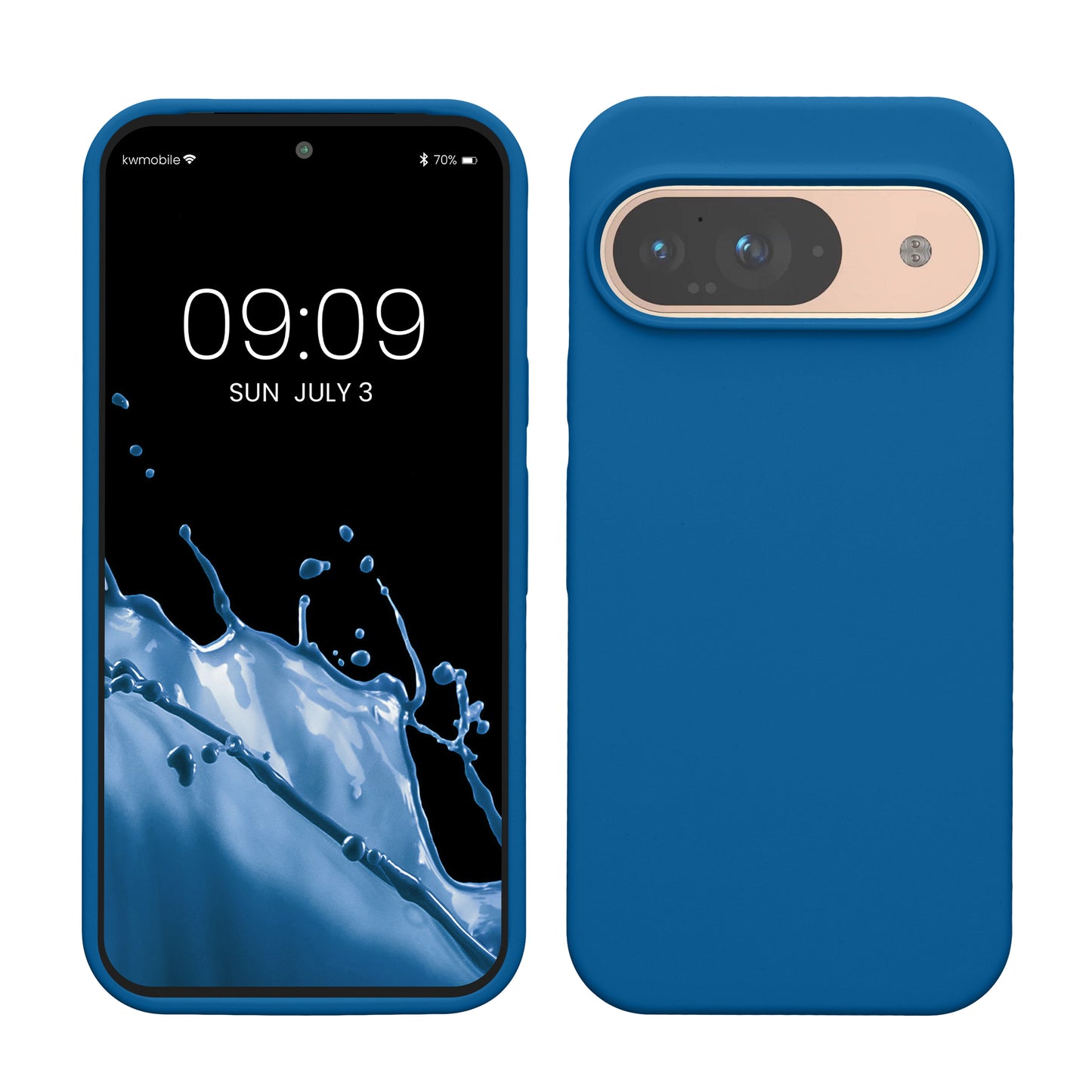 kwmobile Handyhülle für Google Pixel 9 Hülle / Google Pixel 9 Pro Hülle, für Pixel 9 Hülle / Pixel 9 Pro Hülle, für Pixel 9 Case / Pixel 9 Pro Case - Hülle Silikon - kabelloses Laden - Blue Reef Blue Reef  