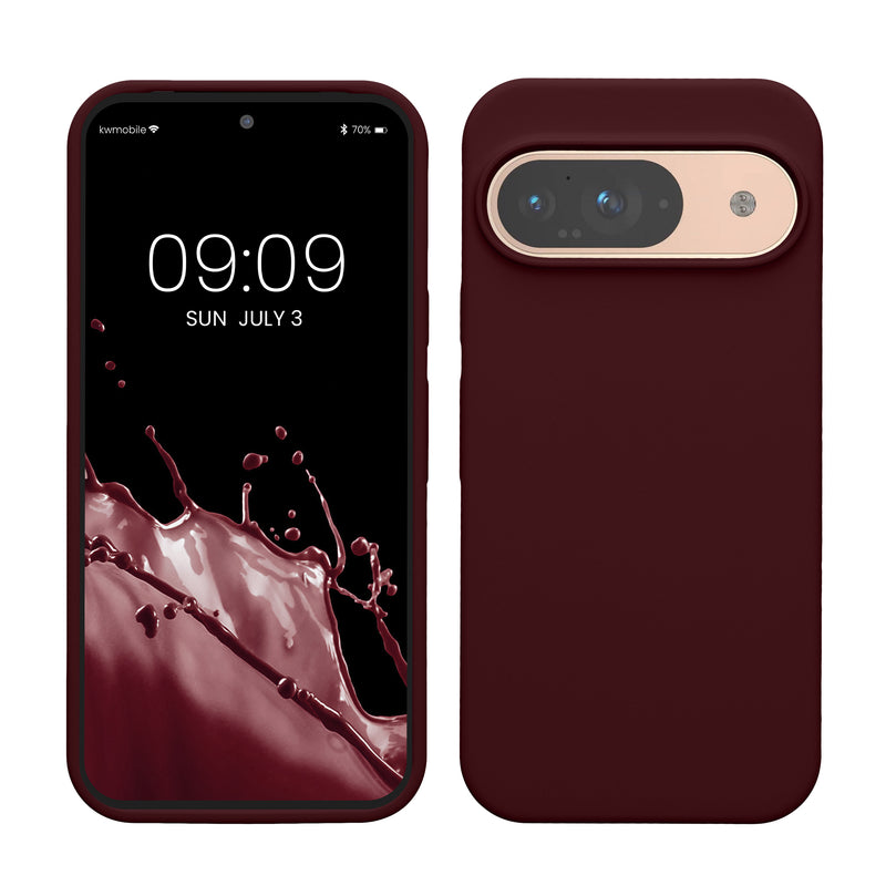 kwmobile Handyhülle für Google Pixel 9 Hülle / Google Pixel 9 Pro Hülle, für Pixel 9 Hülle / Pixel 9 Pro Hülle, für Pixel 9 Case / Pixel 9 Pro Case - Hülle Silikon - kabelloses Laden - Bordeaux Violett Bordeaux Violett  