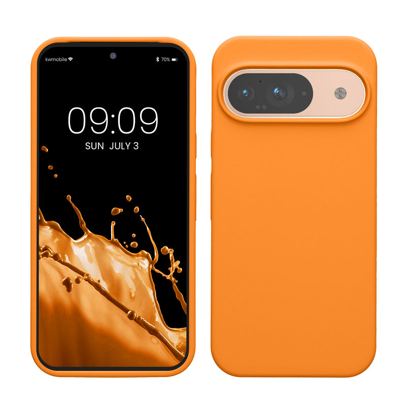 kwmobile Handyhülle für Google Pixel 9 Hülle / Google Pixel 9 Pro Hülle, für Pixel 9 Hülle / Pixel 9 Pro Hülle, für Pixel 9 Case / Pixel 9 Pro Case - Hülle Silikon - kabelloses Laden - Fruity Orange Fruity Orange  