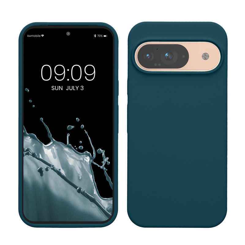 kwmobile Handyhülle für Google Pixel 9 Hülle / Google Pixel 9 Pro Hülle, für Pixel 9 Hülle / Pixel 9 Pro Hülle, für Pixel 9 Case / Pixel 9 Pro Case - Hülle Silikon - kabelloses Laden - Petrol matt Petrol matt  