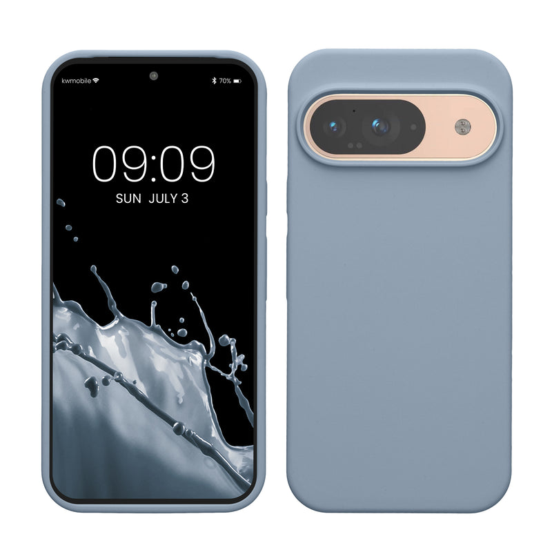 kwmobile Handyhülle für Google Pixel 9 Hülle / Google Pixel 9 Pro Hülle, für Pixel 9 Hülle / Pixel 9 Pro Hülle, für Pixel 9 Case / Pixel 9 Pro Case - Hülle Silikon - kabelloses Laden - Hellblau matt Hellblau matt  