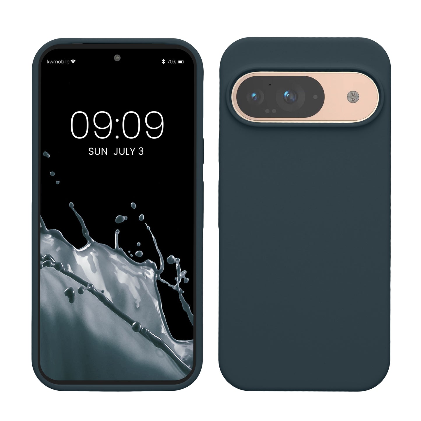 kwmobile Handyhülle für Google Pixel 9 Hülle / Google Pixel 9 Pro Hülle, für Pixel 9 Hülle / Pixel 9 Pro Hülle, für Pixel 9 Case / Pixel 9 Pro Case - Hülle Silikon - kabelloses Laden - Dunkler Schiefer Dunkler Schiefer  