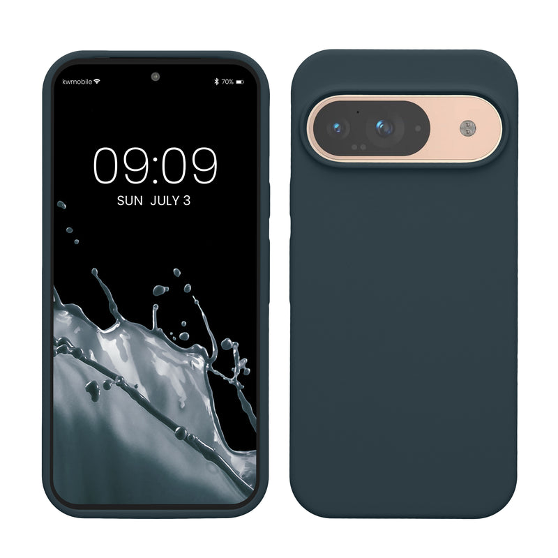 kwmobile Handyhülle für Google Pixel 9 Hülle / Google Pixel 9 Pro Hülle, für Pixel 9 Hülle / Pixel 9 Pro Hülle, für Pixel 9 Case / Pixel 9 Pro Case - Hülle Silikon - kabelloses Laden - Dunkler Schiefer Dunkler Schiefer  