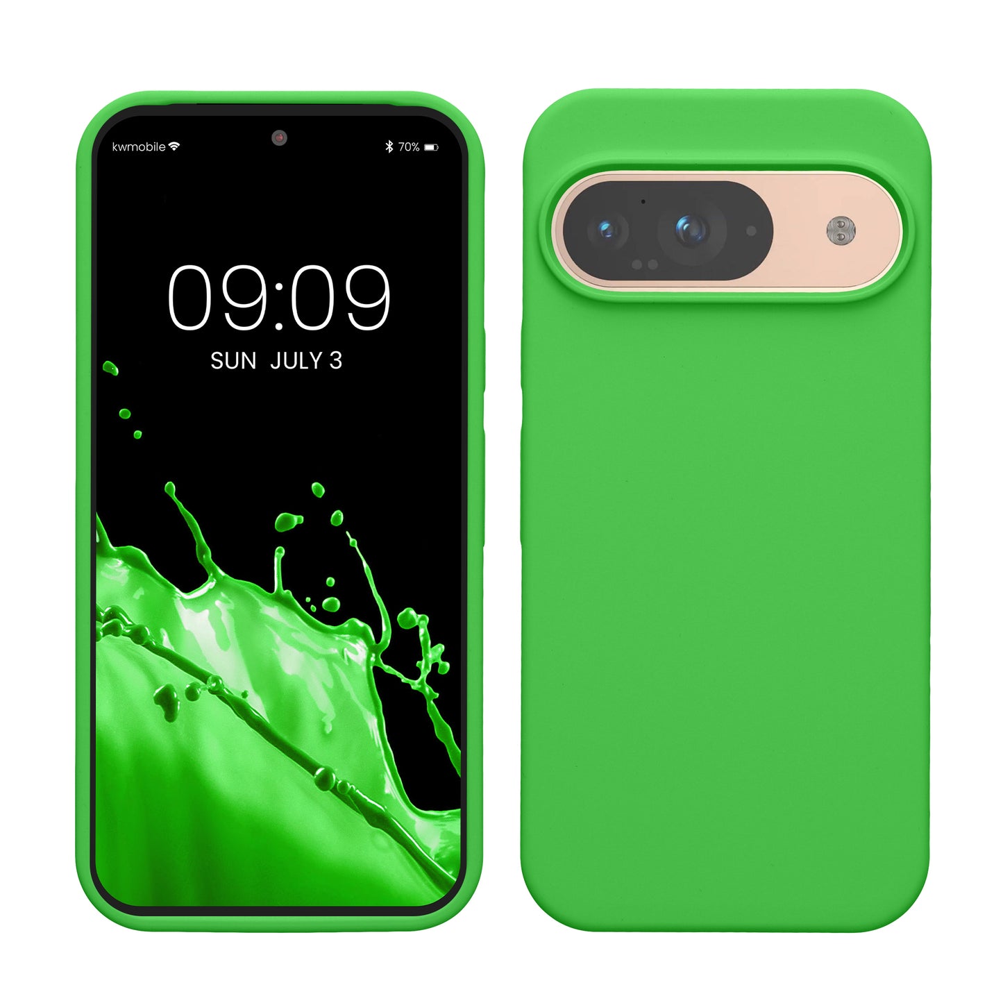 kwmobile Handyhülle für Google Pixel 9 Hülle / Google Pixel 9 Pro Hülle, für Pixel 9 Hülle / Pixel 9 Pro Hülle, für Pixel 9 Case / Pixel 9 Pro Case - Hülle Silikon - kabelloses Laden - Limettengrün Limettengrün  
