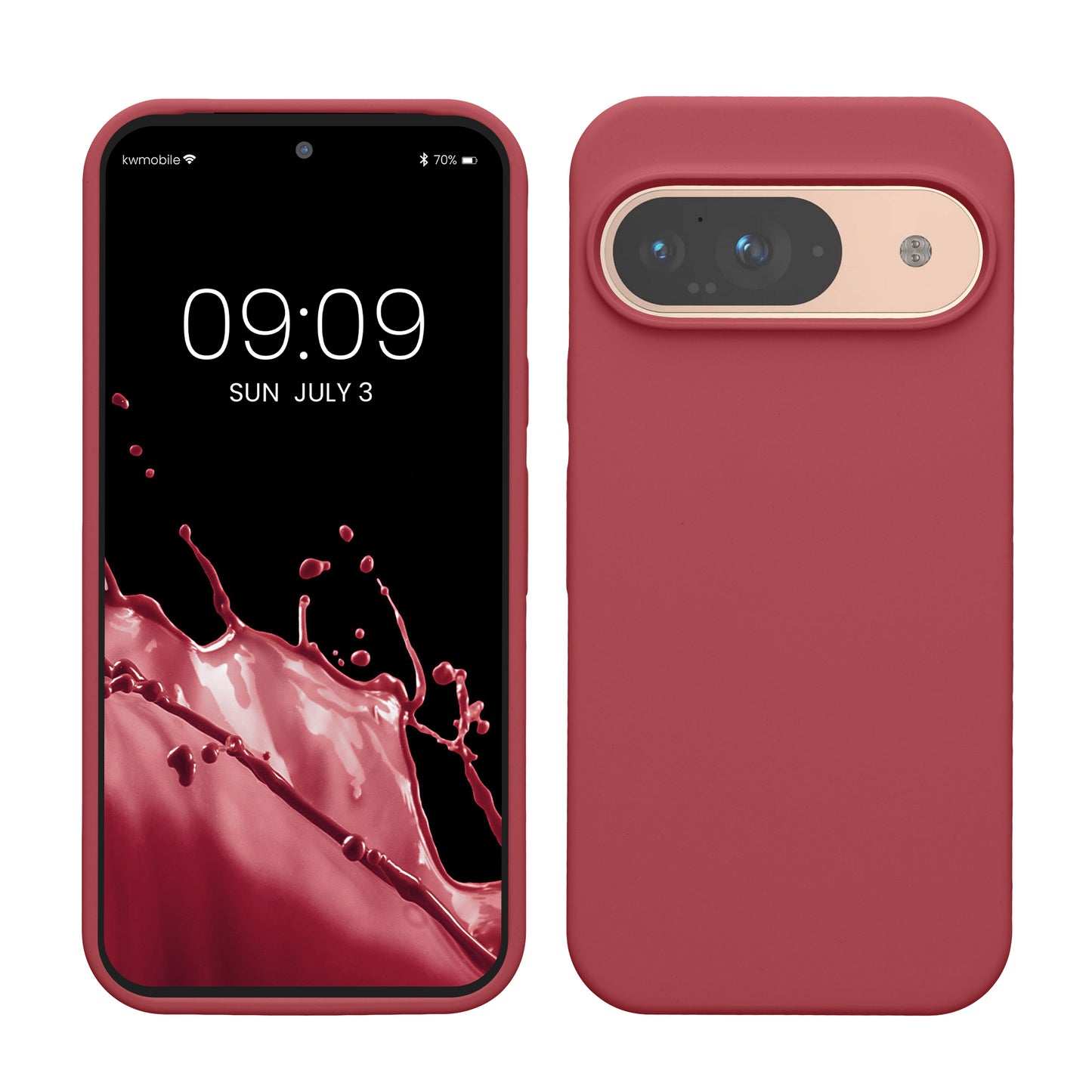 kwmobile Handyhülle für Google Pixel 9 Hülle / Google Pixel 9 Pro Hülle, für Pixel 9 Hülle / Pixel 9 Pro Hülle, für Pixel 9 Case / Pixel 9 Pro Case - Hülle Silikon - kabelloses Laden - Dark Rose Dark Rose  
