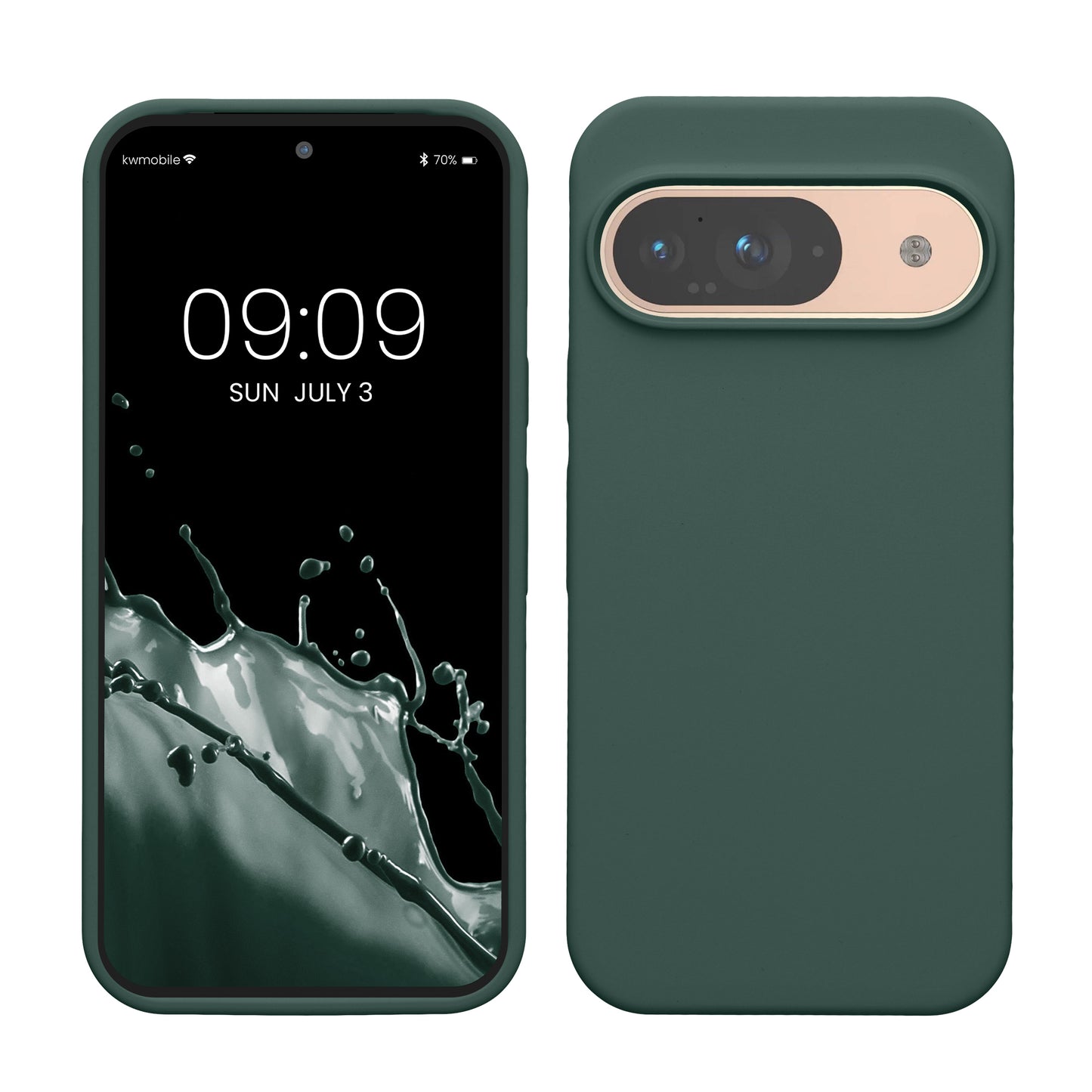 kwmobile Handyhülle für Google Pixel 9 Hülle / Google Pixel 9 Pro Hülle, für Pixel 9 Hülle / Pixel 9 Pro Hülle, für Pixel 9 Case / Pixel 9 Pro Case - Hülle Silikon - kabelloses Laden - Moosgrün Moosgrün  