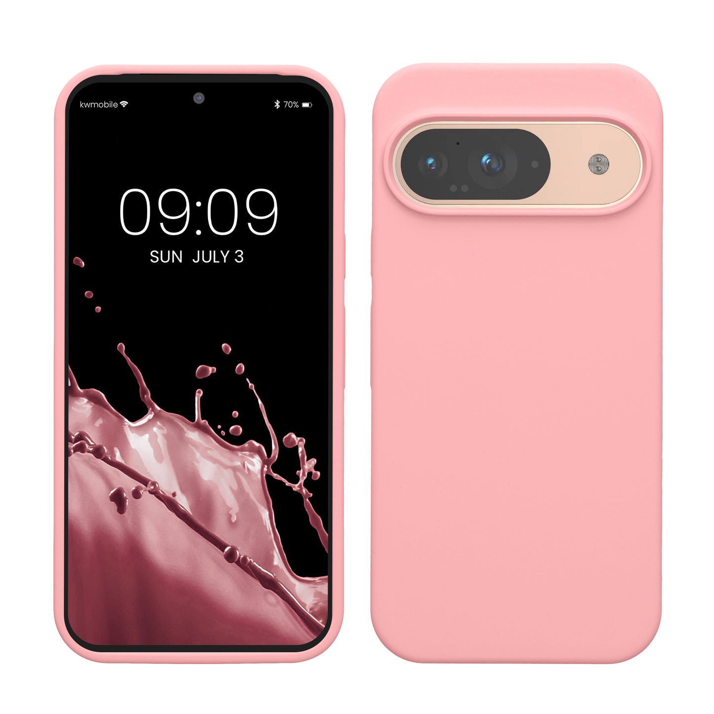 kwmobile Handyhülle für Google Pixel 9 Hülle / Google Pixel 9 Pro Hülle, für Pixel 9 Hülle / Pixel 9 Pro Hülle, für Pixel 9 Case / Pixel 9 Pro Case - Hülle Silikon - kabelloses Laden - Hellrosa Hellrosa  