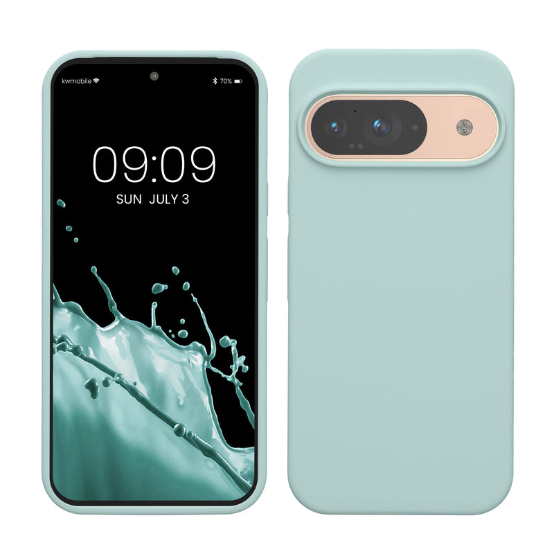 kwmobile Handyhülle für Google Pixel 9 Hülle / Google Pixel 9 Pro Hülle, für Pixel 9 Hülle / Pixel 9 Pro Hülle, für Pixel 9 Case / Pixel 9 Pro Case - Hülle Silikon - kabelloses Laden - Mintgrün matt Mintgrün matt  