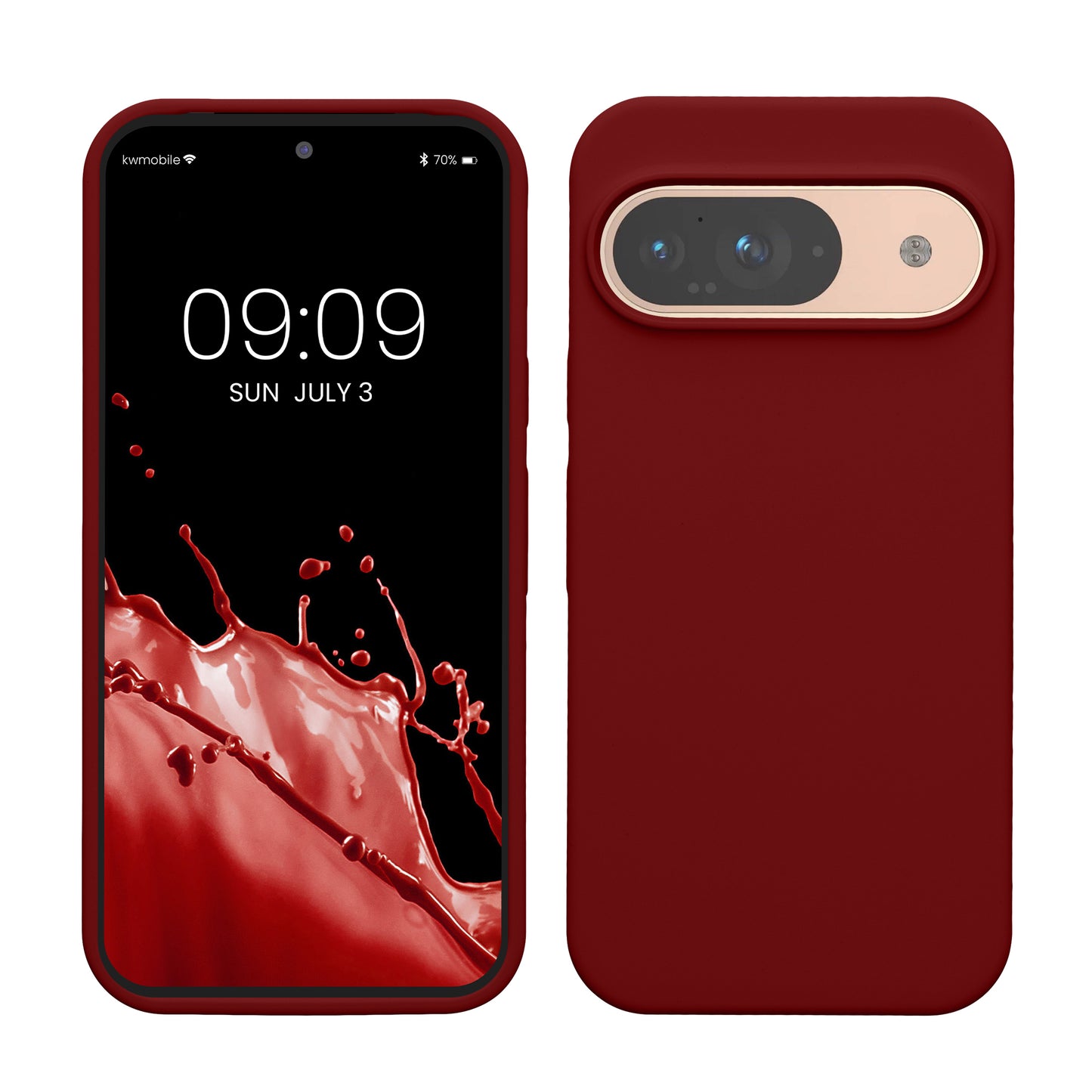 kwmobile Handyhülle für Google Pixel 9 Hülle / Google Pixel 9 Pro Hülle, für Pixel 9 Hülle / Pixel 9 Pro Hülle, für Pixel 9 Case / Pixel 9 Pro Case - Hülle Silikon - kabelloses Laden - Rhabarber Rot Rhabarber Rot  