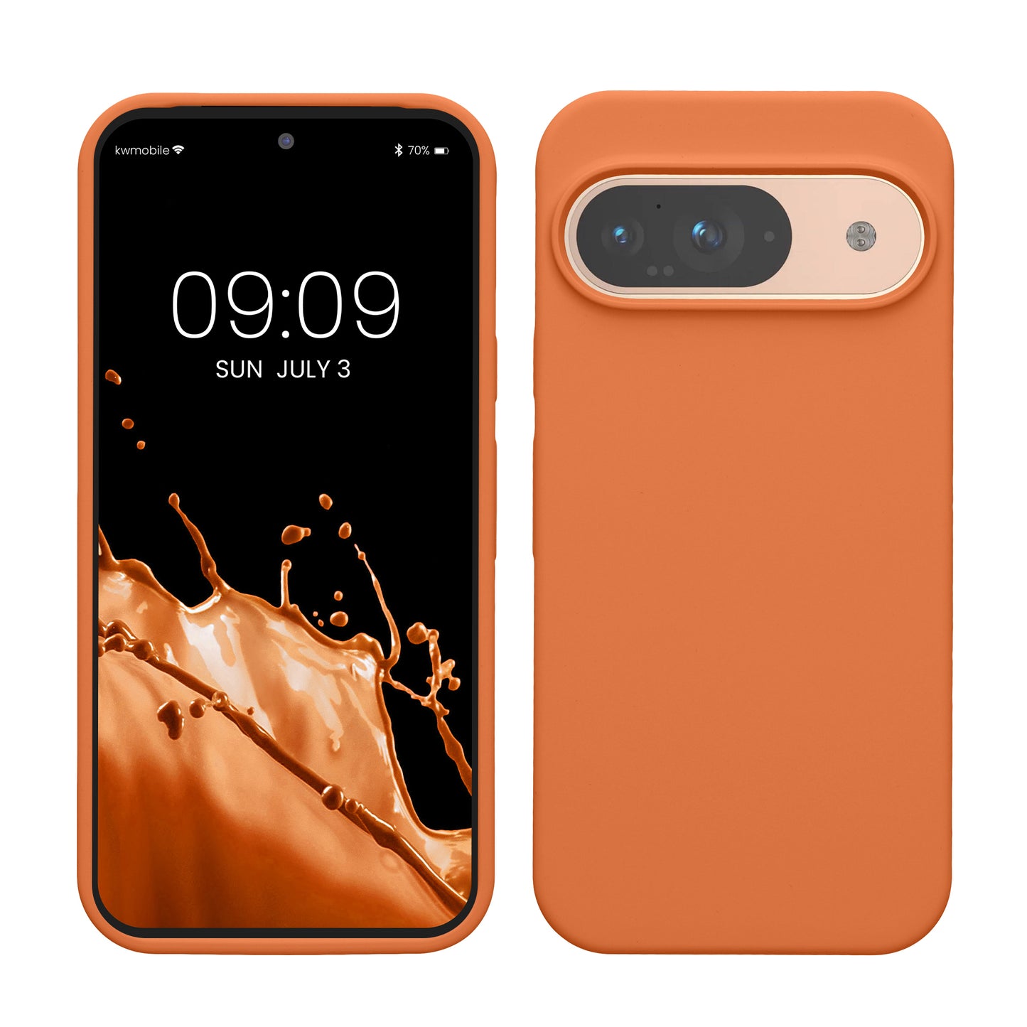 kwmobile Handyhülle für Google Pixel 9 Hülle / Google Pixel 9 Pro Hülle, für Pixel 9 Hülle / Pixel 9 Pro Hülle, für Pixel 9 Case / Pixel 9 Pro Case - Hülle Silikon - kabelloses Laden - Warme Aprikose Warme Aprikose  