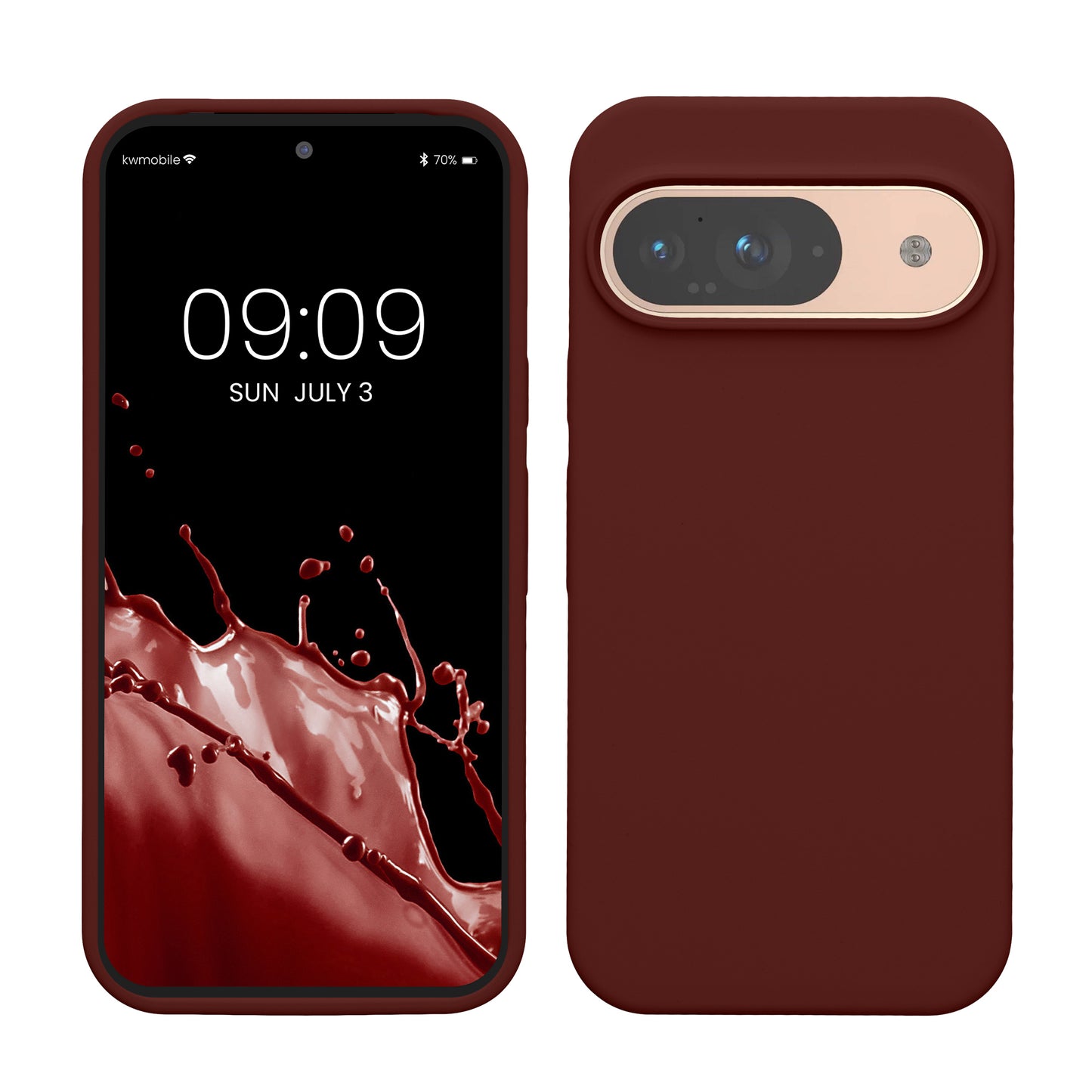kwmobile Handyhülle für Google Pixel 9 Hülle / Google Pixel 9 Pro Hülle, für Pixel 9 Hülle / Pixel 9 Pro Hülle, für Pixel 9 Case / Pixel 9 Pro Case - Hülle Silikon - kabelloses Laden - Tawny Red Tawny Red  