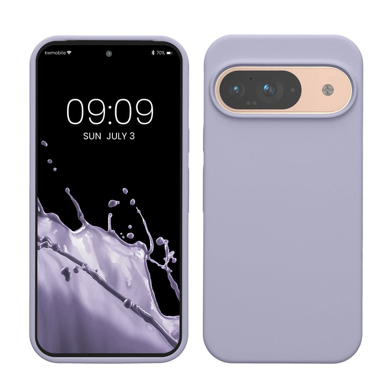 kwmobile Handyhülle für Google Pixel 9 Hülle / Google Pixel 9 Pro Hülle, für Pixel 9 Hülle / Pixel 9 Pro Hülle, für Pixel 9 Case / Pixel 9 Pro Case - Hülle Silikon - kabelloses Laden - Pastell Lavendel Pastell Lavendel  