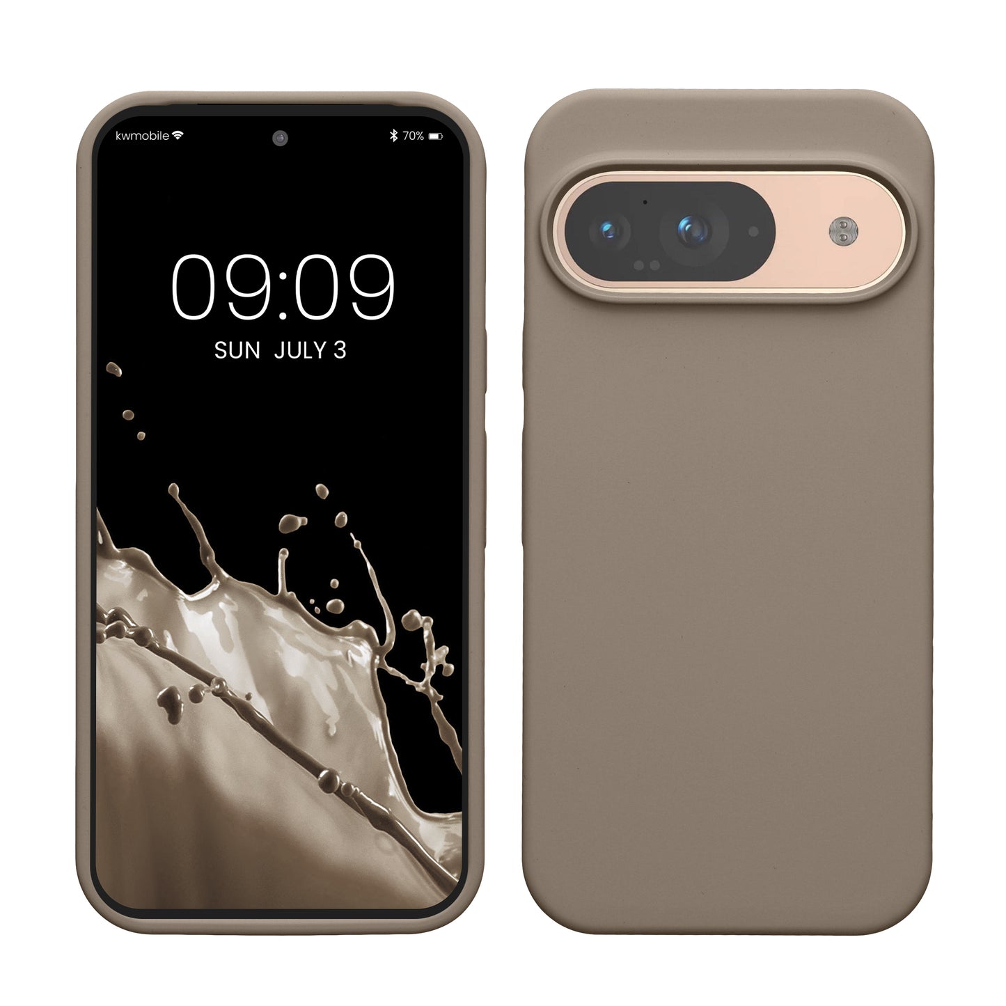 kwmobile Handyhülle für Google Pixel 9 Hülle / Google Pixel 9 Pro Hülle, für Pixel 9 Hülle / Pixel 9 Pro Hülle, für Pixel 9 Case / Pixel 9 Pro Case - Hülle Silikon - kabelloses Laden - Taupe Taupe  