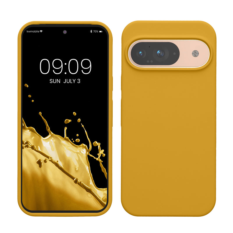 kwmobile Handyhülle für Google Pixel 9 Hülle / Google Pixel 9 Pro Hülle, für Pixel 9 Hülle / Pixel 9 Pro Hülle, für Pixel 9 Case / Pixel 9 Pro Case - Hülle Silikon - kabelloses Laden - Honiggelb Honiggelb  