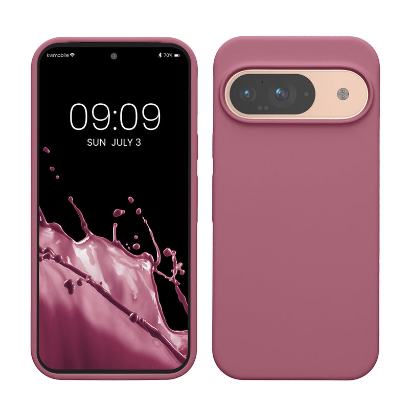 kwmobile Handyhülle für Google Pixel 9 Hülle / Google Pixel 9 Pro Hülle, für Pixel 9 Hülle / Pixel 9 Pro Hülle, für Pixel 9 Case / Pixel 9 Pro Case - Hülle Silikon - kabelloses Laden - Orchidee Violett Orchidee Violett  