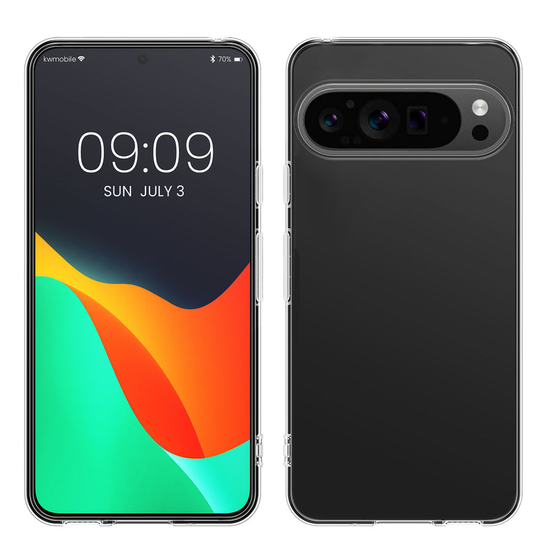 kwmobile Hülle kompatibel mit Google Pixel 9 Pro - Silikon Handyhülle transparent - Handy Case in Transparent Transparent  