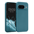 kwmobile Handyhülle kompatibel mit Google Pixel 9 Hülle - weiche Silikon Case metallisch schimmernd in Metallic Karibikblau Metallic Karibikblau  