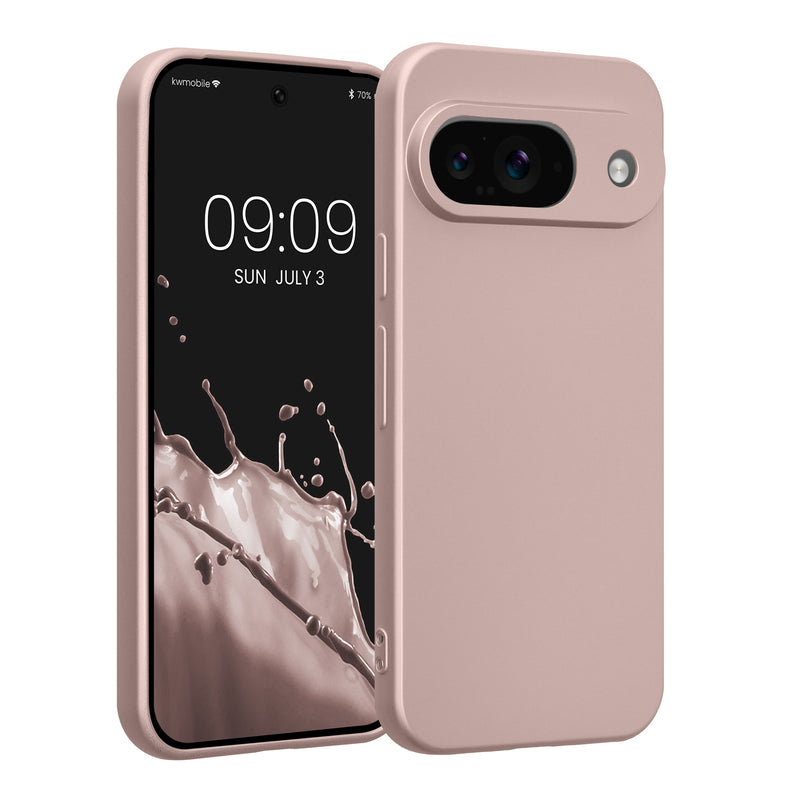 kwmobile Handyhülle kompatibel mit Google Pixel 9 Hülle - weiche Silikon Case metallisch schimmernd in Metallic Arctic Berry Metallic Arctic Berry  