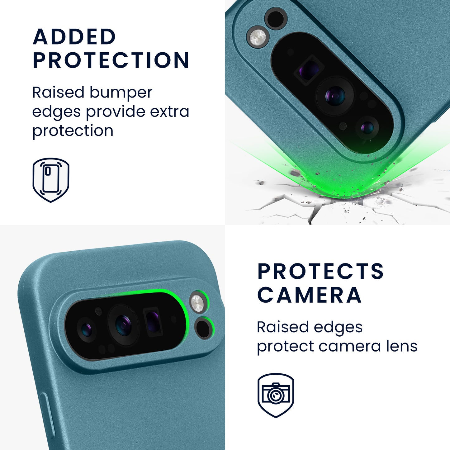 kwmobile Phone Case for Google Pixel 9 Pro - Soft Silicone Case with Metallic Shimmer - Protective Cover