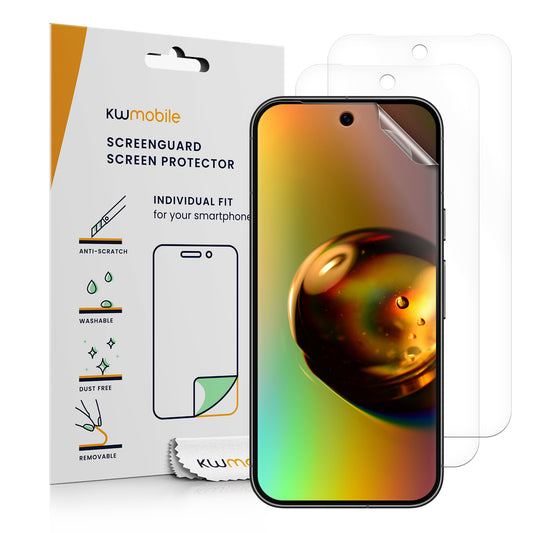 kwmobile 3x Displayschutzfolie kompatibel mit Google Pixel 9 Folie - klare Schutzfolien Set in transparent Transparent  