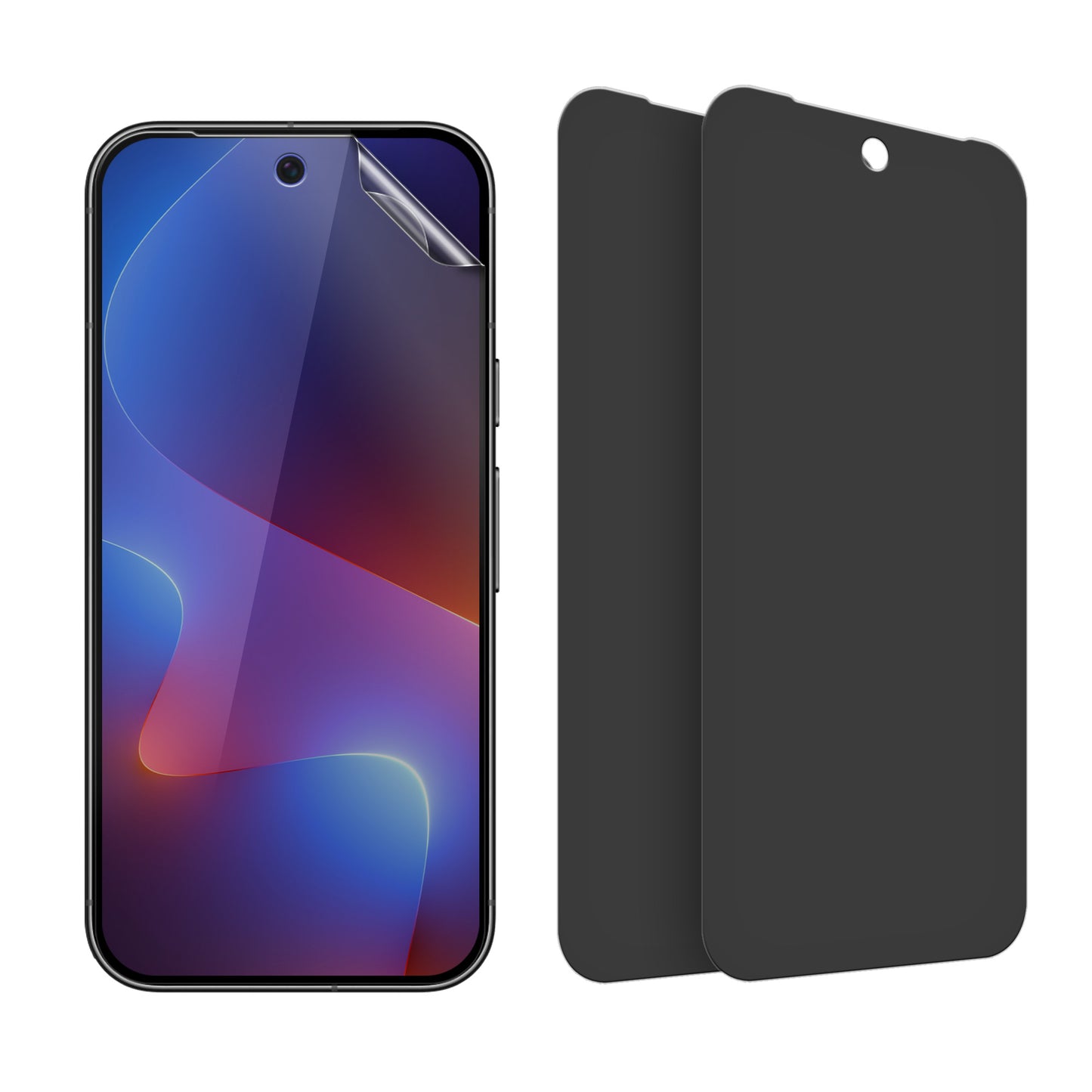 kwmobile 3x Sichtschutz Schutzfolie für Google Pixel 9 Folie - Displayschutz Privacy Screen Protector - Sichtschutzfolie Handyfolie Displayfolie - Blickschutzfolie Transparent  