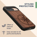 kwmobile Case Compatible with Google Pixel 9 / Pixel 9 Pro Phone Cover TPU Compass Vintage