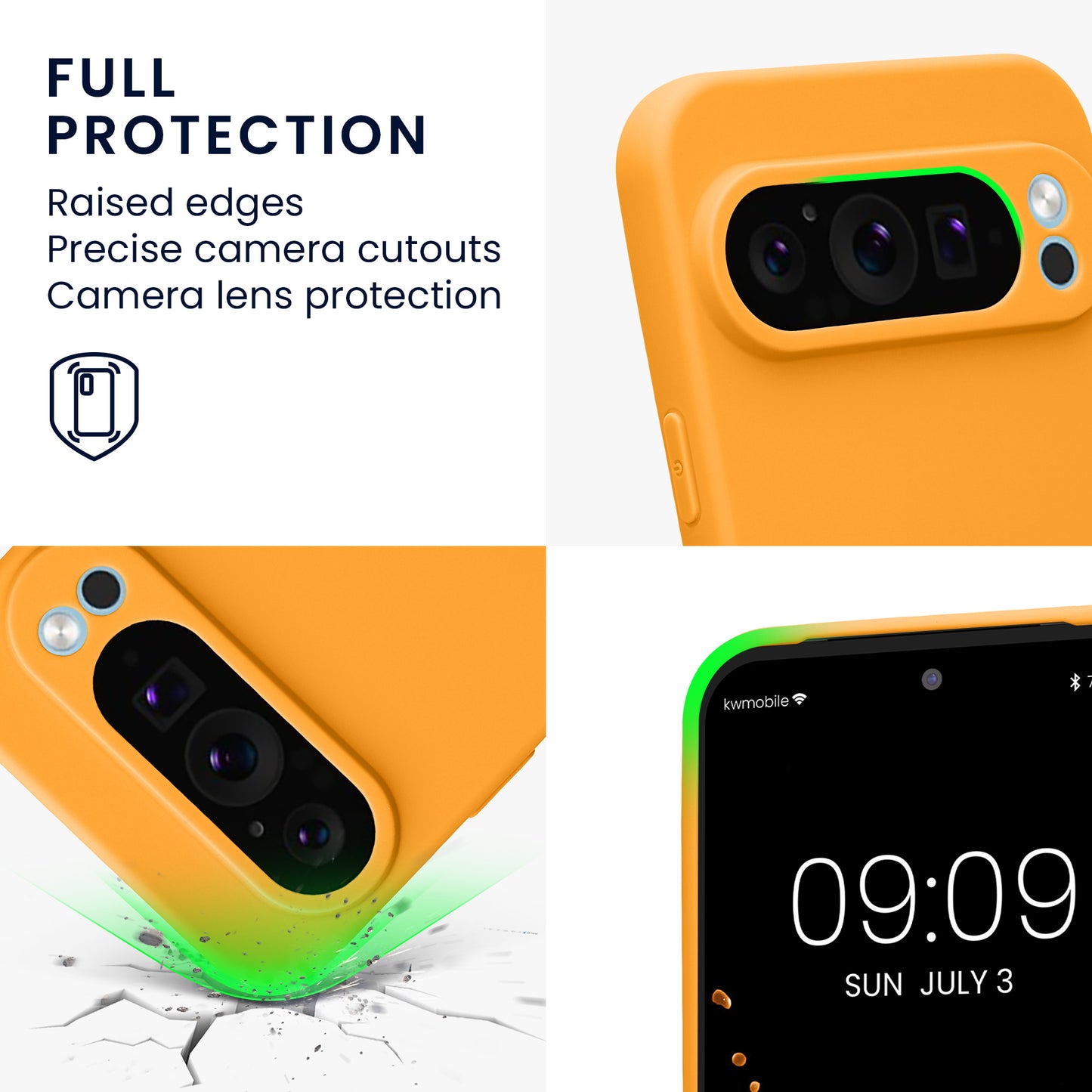 kwmobile Phone Case for Google Pixel 9 Pro XL Case - Soft Phone Silicone Case - Protective Cover