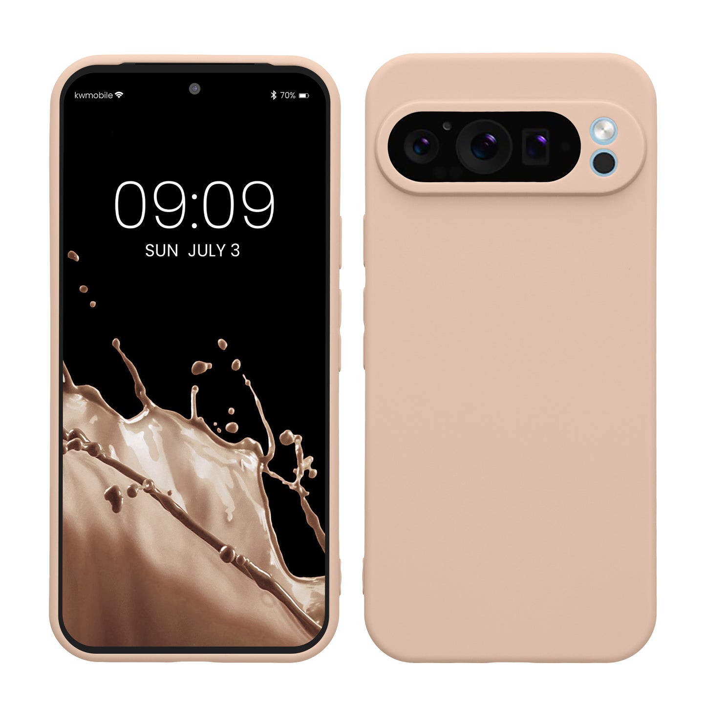 kwmobile Handyhülle kompatibel mit Google Pixel 9 Pro XL Hülle - Handy Case aus weichem Silikon in Coconut Swirl Coconut Swirl  