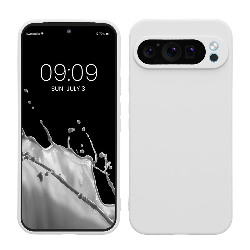 kwmobile Handyhülle kompatibel mit Google Pixel 9 Pro XL Hülle - Handy Case aus weichem Silikon in Weiß matt Weiß matt  