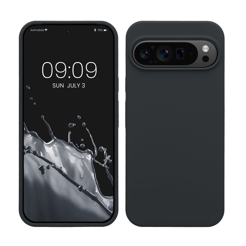 kwmobile Handyhülle für Google Pixel 9 Pro XL Hülle, für Pixel 9 Pro XL Case - Hülle Silikon - kabelloses Laden - Heidelbeerblau Heidelbeerblau  