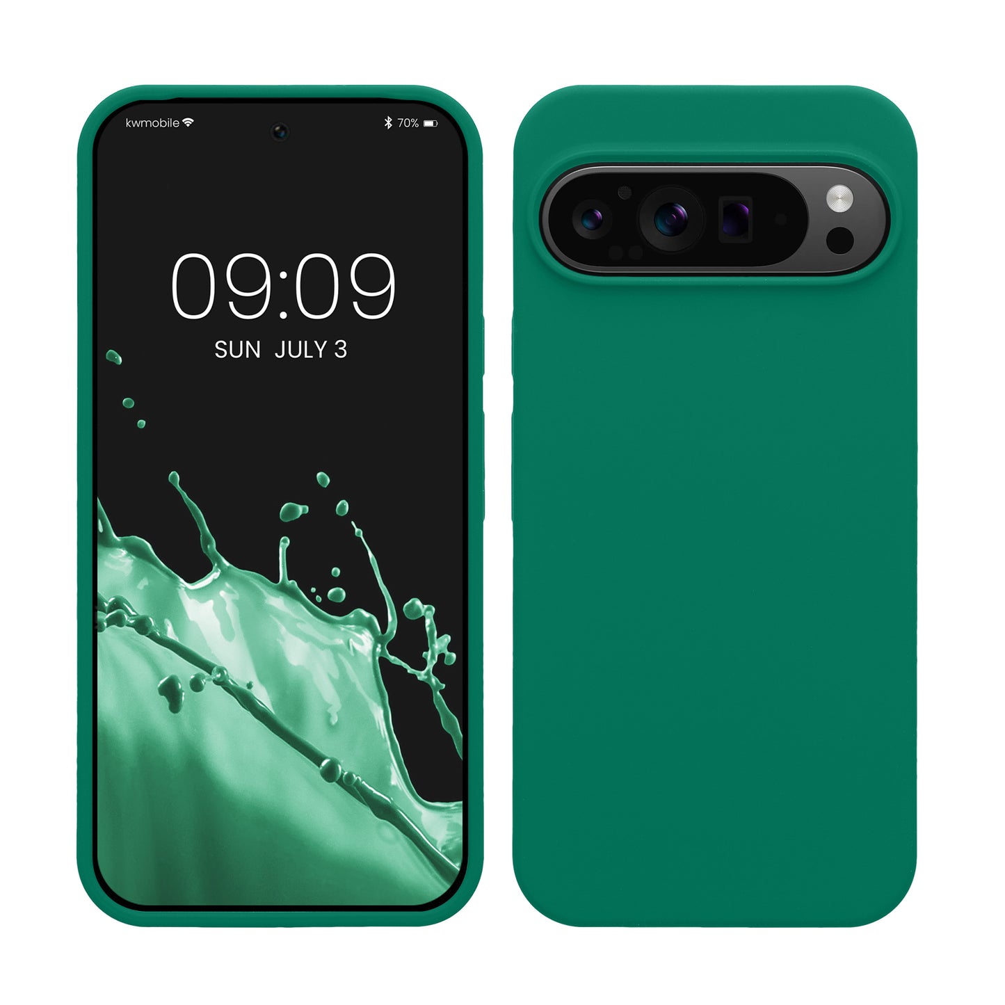 kwmobile Handyhülle für Google Pixel 9 Pro XL Hülle, für Pixel 9 Pro XL Case - Hülle Silikon - kabelloses Laden - Smaragdgrün Smaragdgrün  