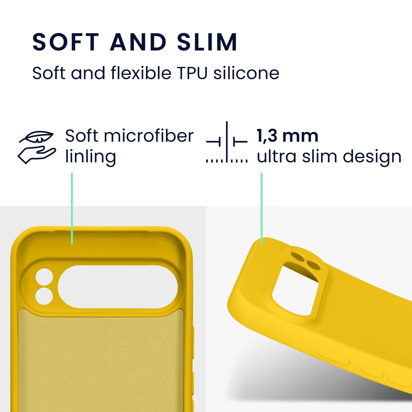 kwmobile Slim Case Compatible with Google Pixel 9 Pro XL Case - Silicone Phone Cover