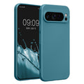 kwmobile Handyhülle kompatibel mit Google Pixel 9 Pro XL Hülle - weiche Silikon Case metallisch schimmernd in Metallic Karibikblau Metallic Karibikblau  