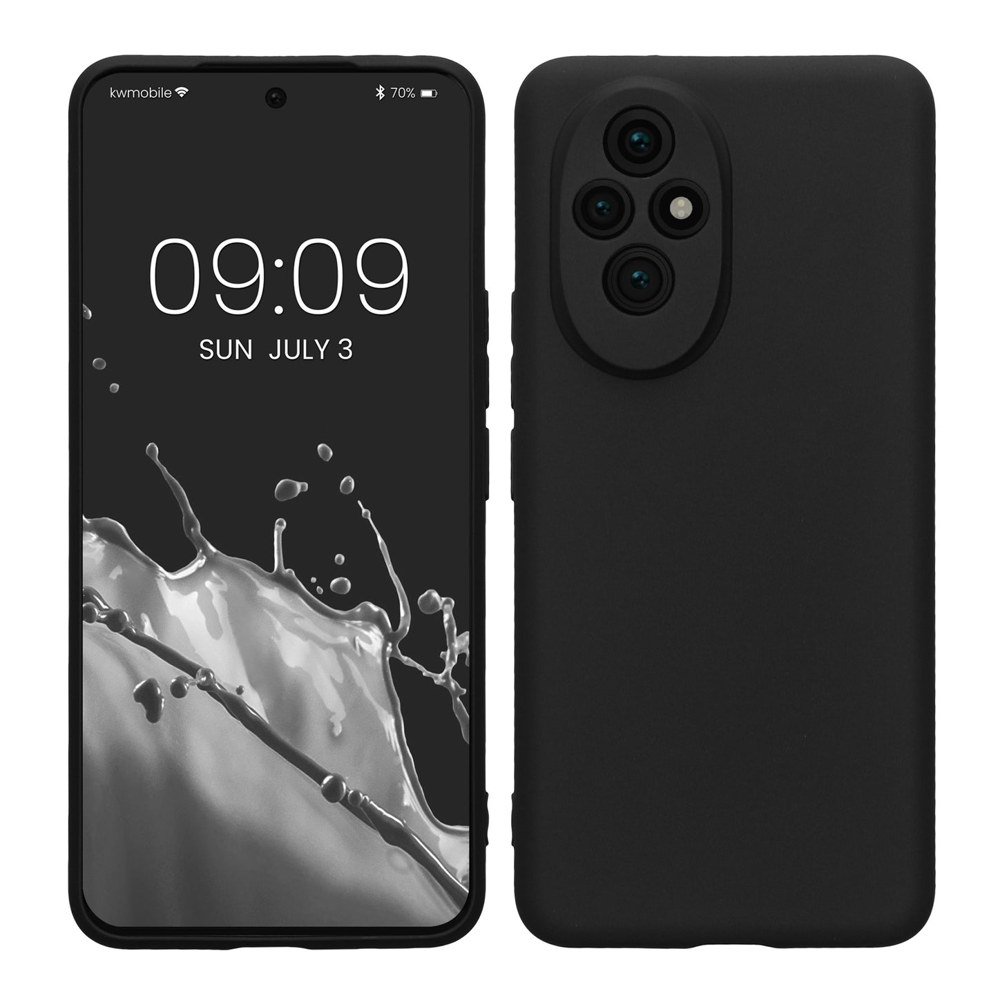 kwmobile Handyhülle kompatibel mit HONOR 200 Hülle - Handy Case aus weichem Silikon in Schwarz matt Schwarz matt  