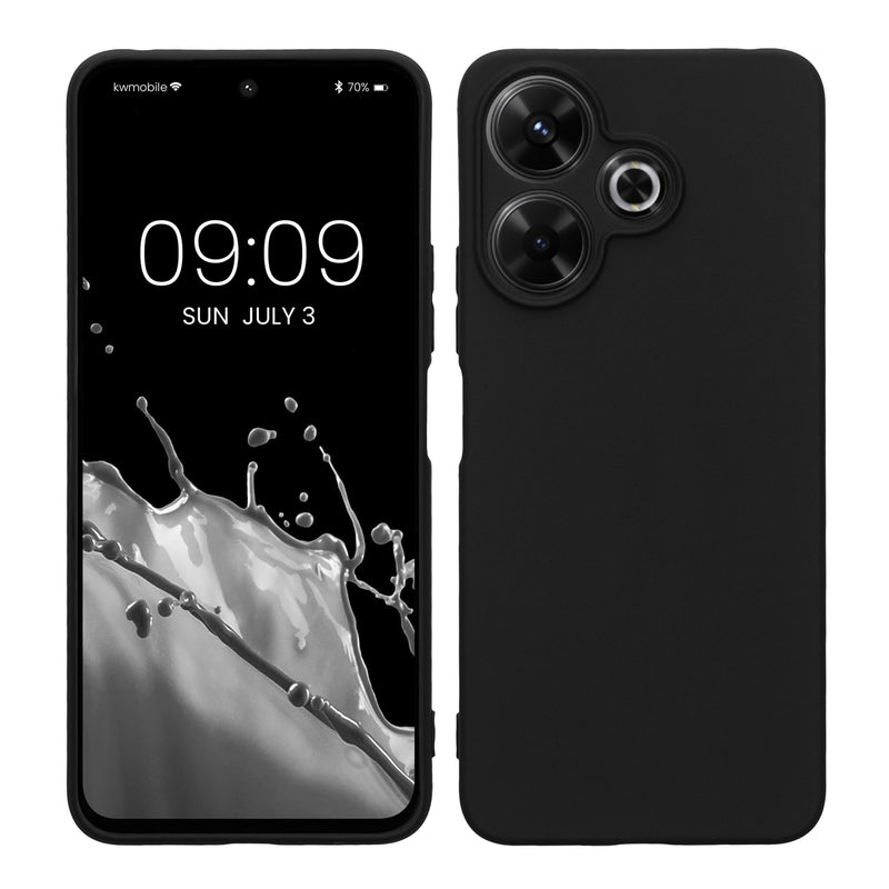 kwmobile Handyhülle kompatibel mit Xiaomi Poco M6 4G Hülle - Handy Case aus weichem Silikon in Schwarz matt Schwarz matt  