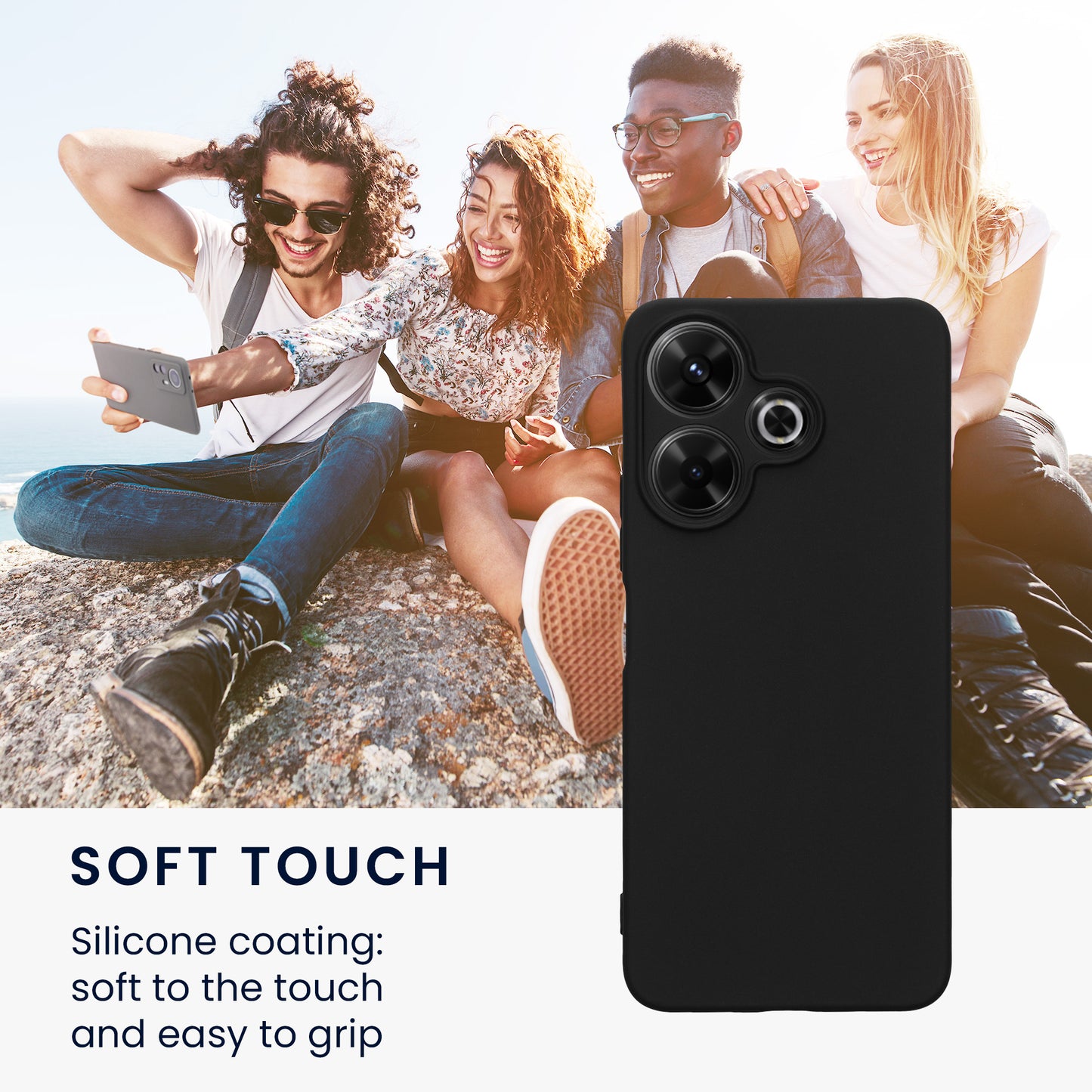 TPU Case with Camera Protection for Xiaomi Poco M6 4G in Matte Black