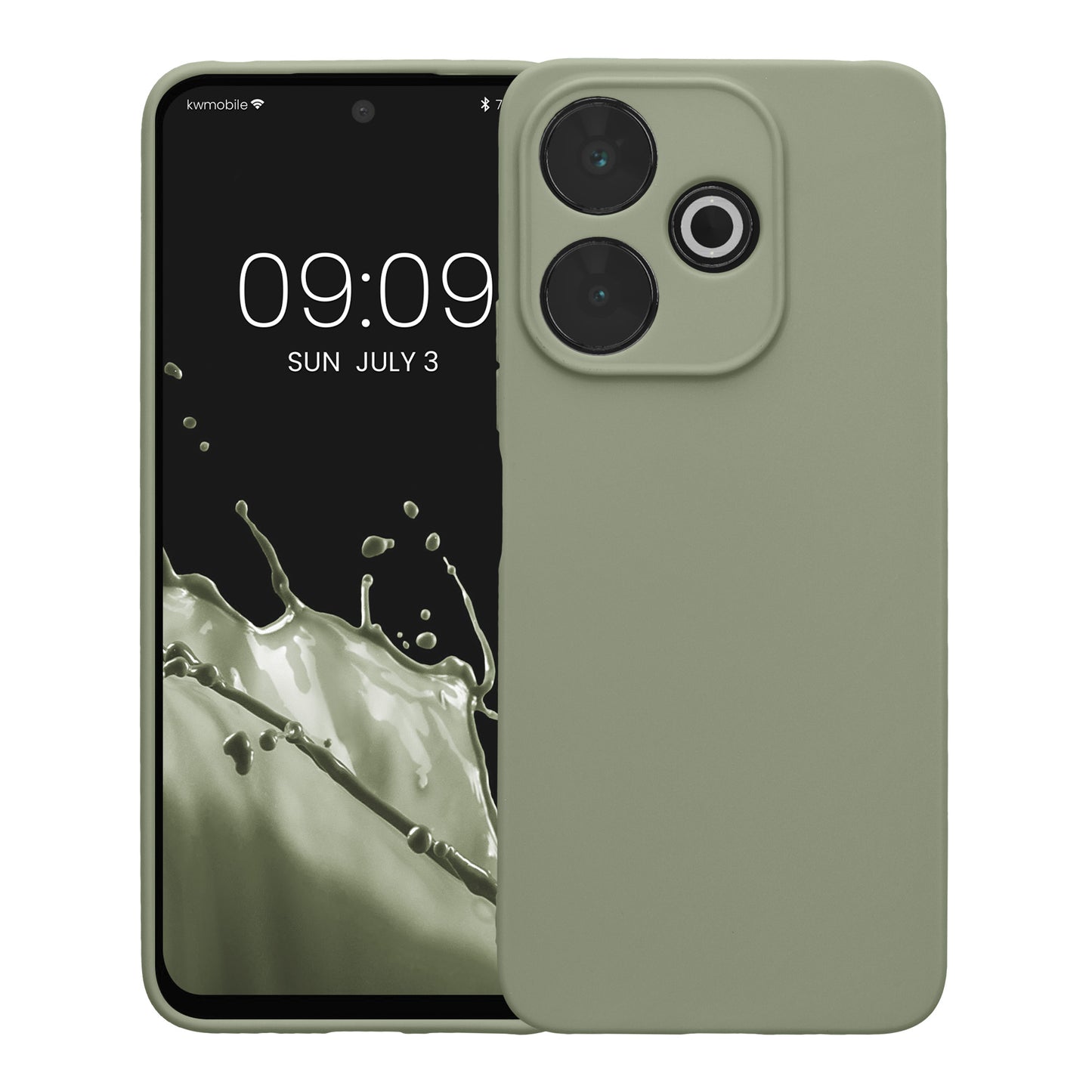 TPU Case with Camera Protection for Xiaomi Redmi 13 in Gray-Green