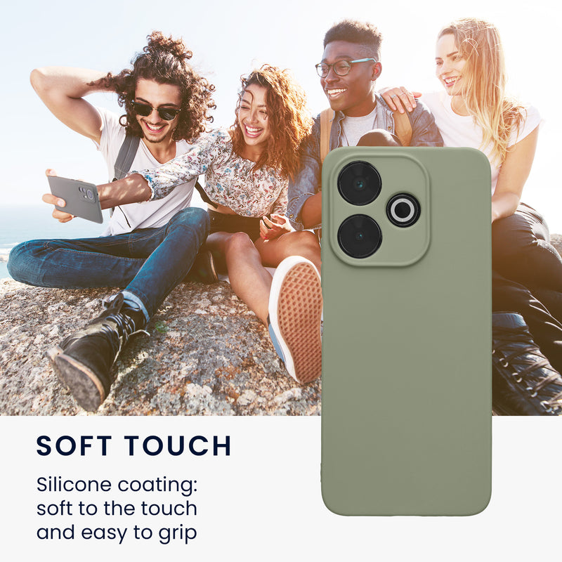 TPU Case with Camera Protection for Xiaomi Redmi 13 in Gray-Green