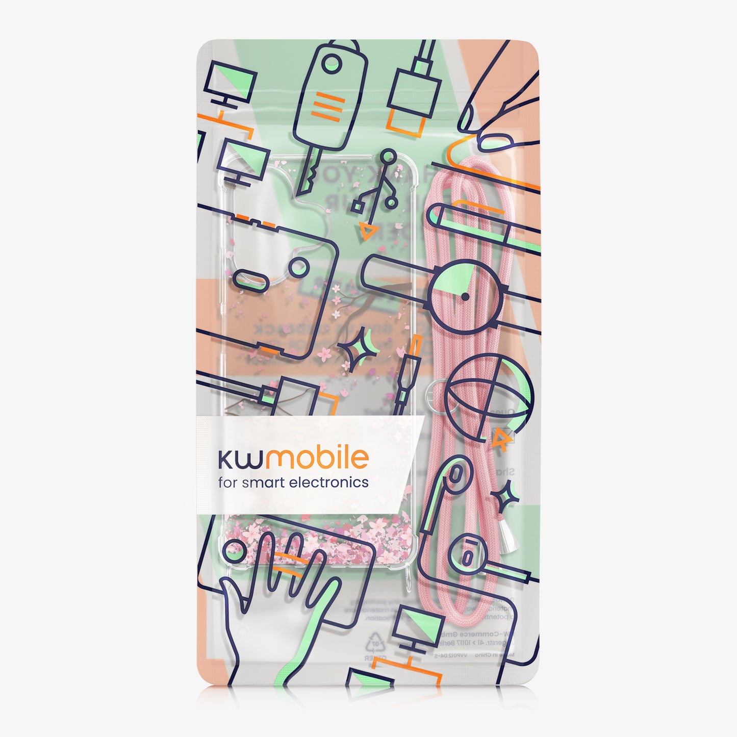 kwmobile Necklace Case Compatible with Xiaomi Redmi 13 Silicone Cover with Lanyard