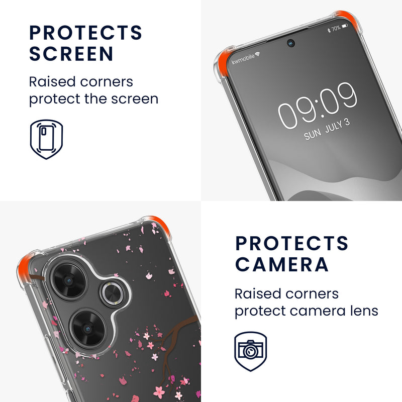 kwmobile Necklace Case Compatible with Xiaomi Redmi 13 Silicone Cover with Lanyard