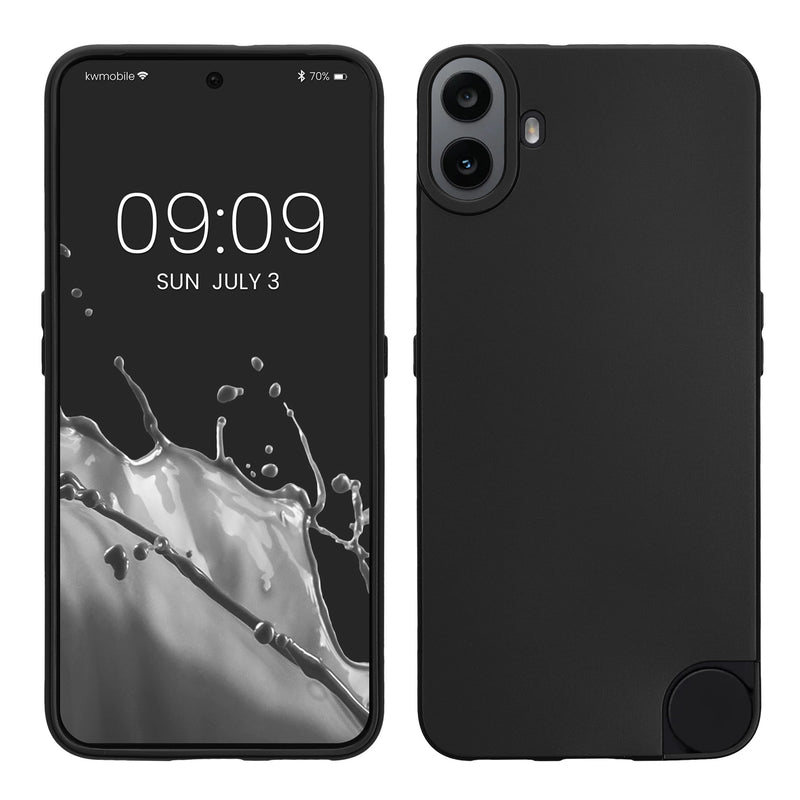 kwmobile Handyhülle kompatibel mit CMF Phone 1 Hülle - Handy Case aus weichem Silikon in Schwarz matt Schwarz matt  