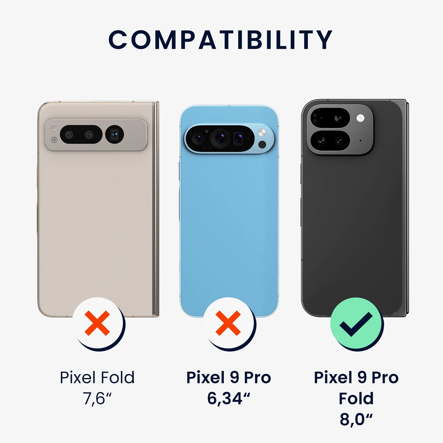 kwmobile Flip Hard Case compatible with Google Pixel 9 Pro Fold - Case for Foldable Phone - Phone Cover