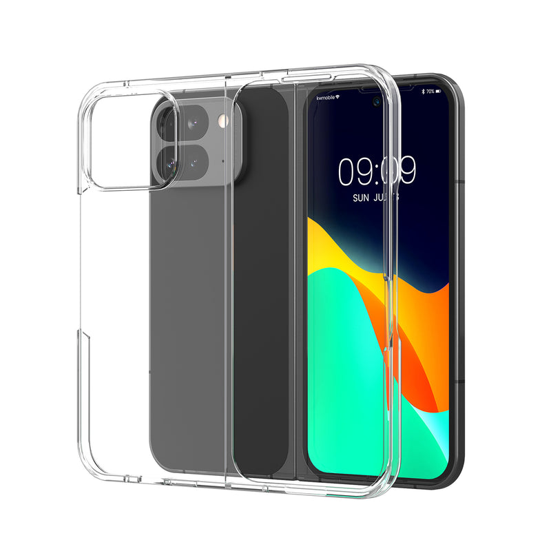 kwmobile Hülle kompatibel mit Google Pixel 9 Pro Fold Case - Faltbare Handyhülle mit Rahmen - Robustes Cover in Transparent Transparent  