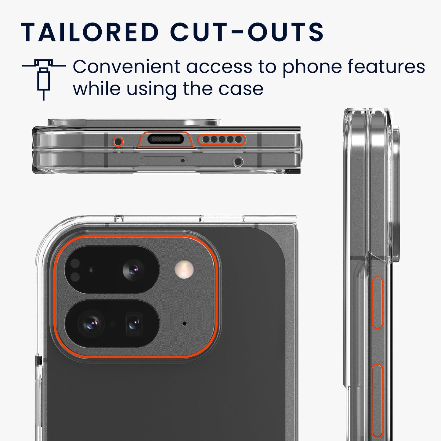 kwmobile Case Compatible with Google Pixel 9 Pro Fold Case Foldable Phone Cover with Frame Robust Cover