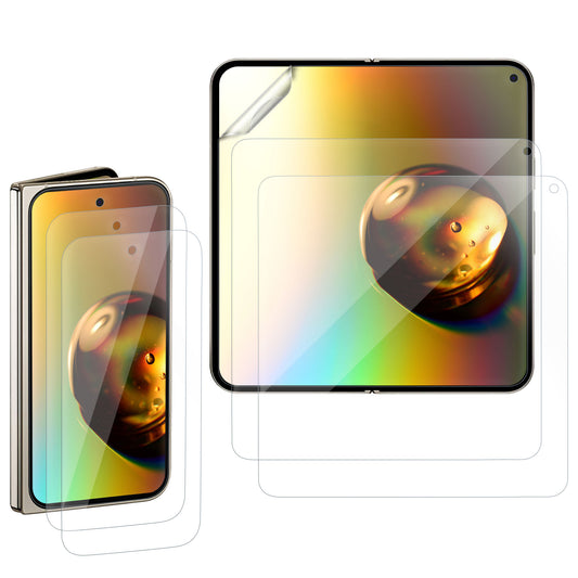 kwmobile 3x Displayschutzfolie für innen und außen kompatibel mit Google Pixel 9 Pro Fold Folie - Klare Schutzfolien Set in Transparent Transparent  